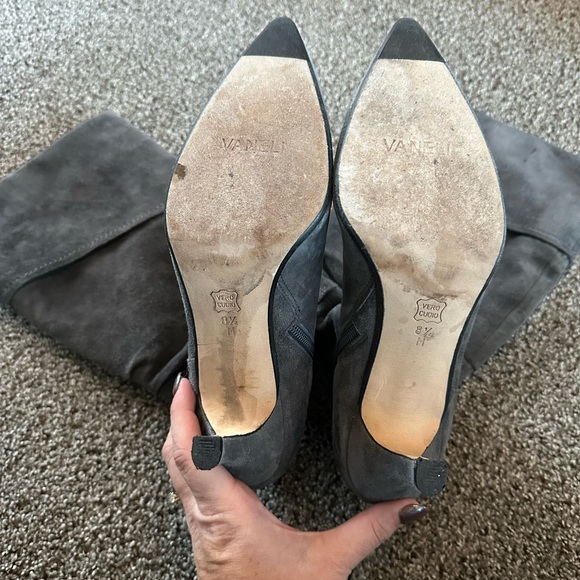Vaneli Grey Suede Heeled Boots - Picture 3 of 5